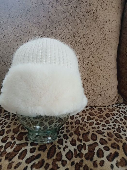 Шапка ушанка, ангорка