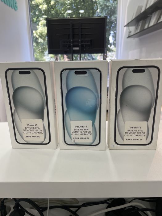 MAGAZIN : iPhone 15 , 128 GB , 87% , 88% , 87% GARANTIE