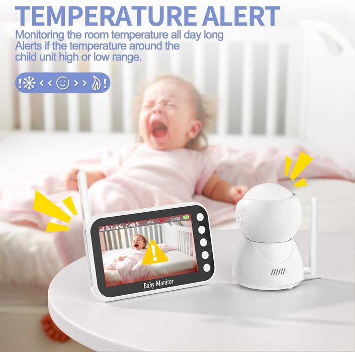 Нов OBVHNUA PTZ бебефон без wifi, 300 метра видео и аудио 720P 4.3"...