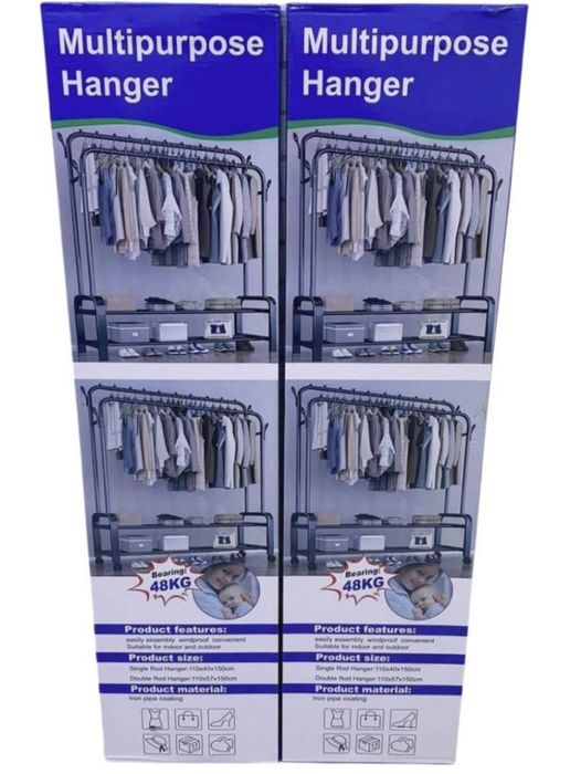 Вешалка напольная для одежды и обуви. Double Pole 48 кг(оригинал)