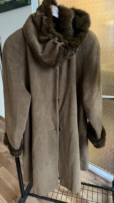Винтидж дамско палто Fratelli Balli – ангора и агнешка вълна (L–XL)