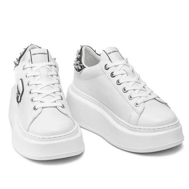 KARL LAGERFELD № 39 – Дамски кожени кецове с капси и лого нови с кутия