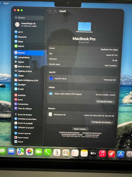 MacBook Pro 16-inch – Model 2021 (A2485) – CPU 10-core, GPU 16-core