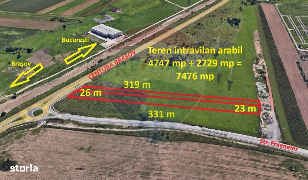 Teren intravilan, 4747 mp, Centura Braşov