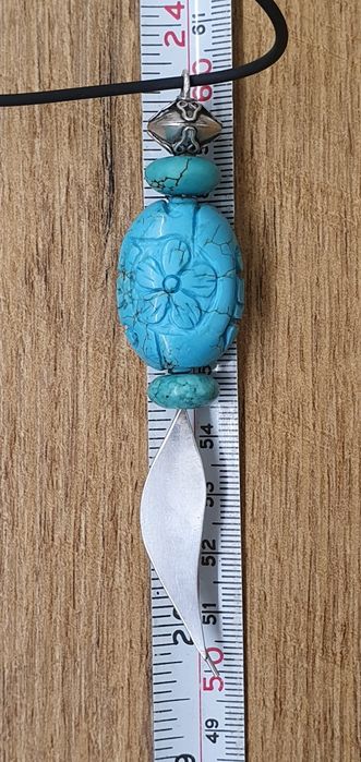 Colier argint 925 nativ american cu șnur silicon și elemente argint