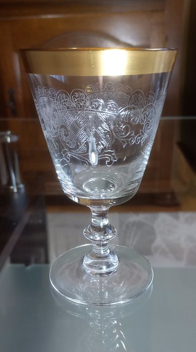 Set pahare cristal aurite 24 buc. -  Royal_Albert - anii 1920