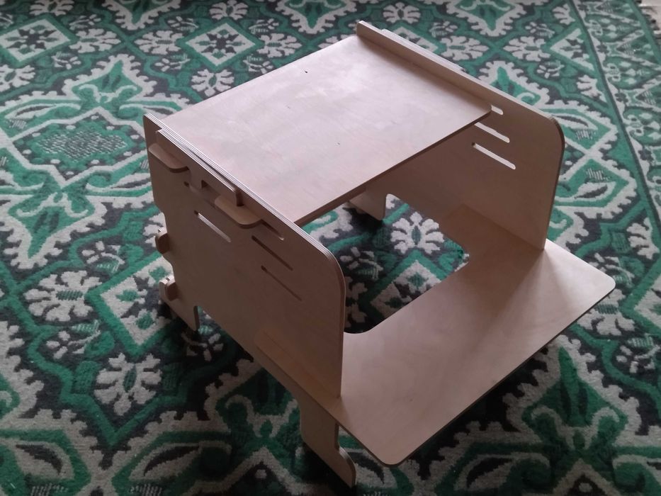 обучителна кула монтесори с три нива, столче и масичка 4 в 1