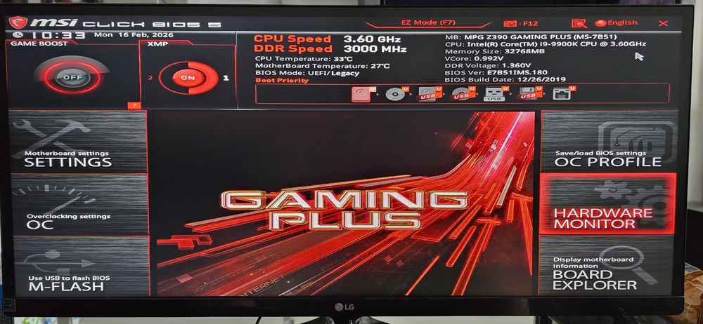 PC i9 9900k + 32GB ram