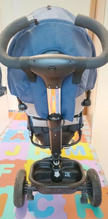 Tricicleta Kinderkraft Aveo bleumarin cu gri, cu șezut rotativ