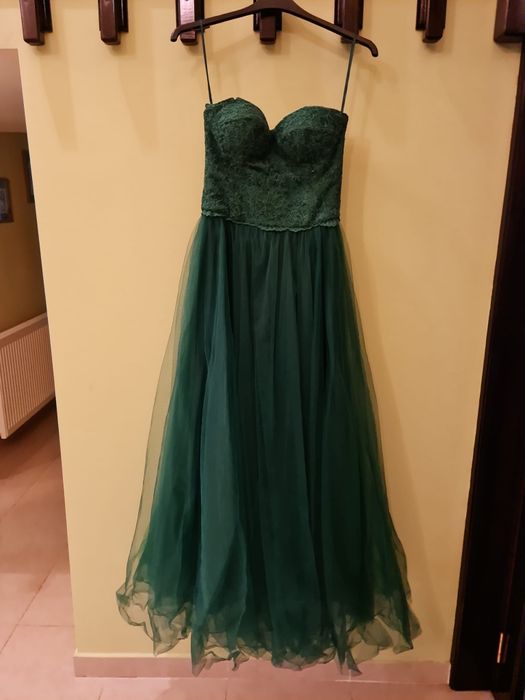 Rochie banchet dantela verde