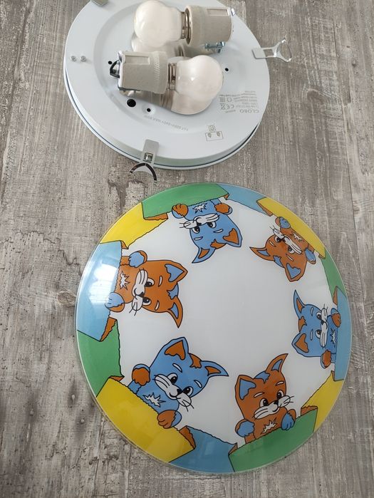 Aplica cu pisicuțe E17+ 2 becuri Philips/ camera copiilor