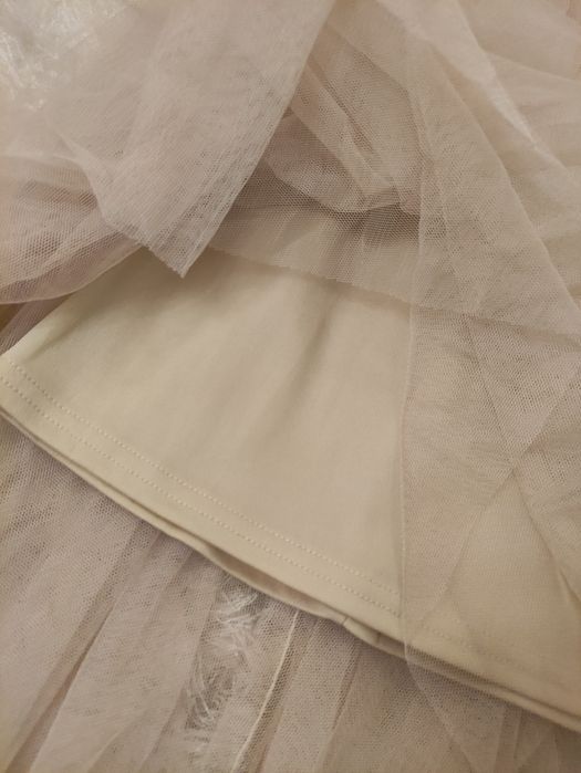 Fusta tulle midi bej