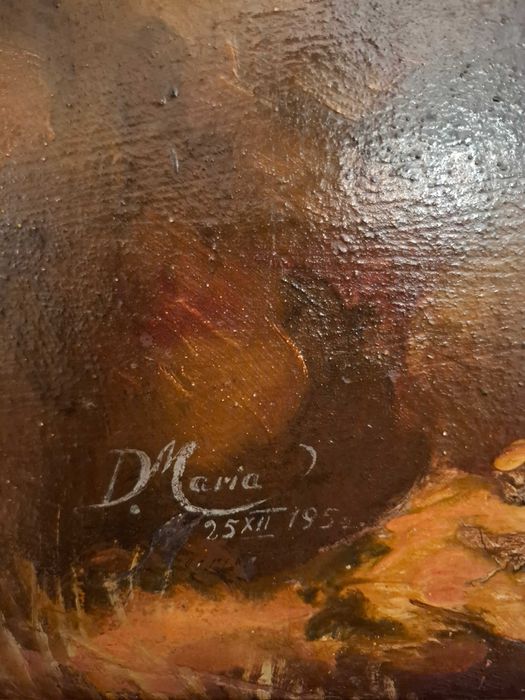 Vand toblou icoana, 62x47 cm, Isus se roaga, stand in genunchi - 1954