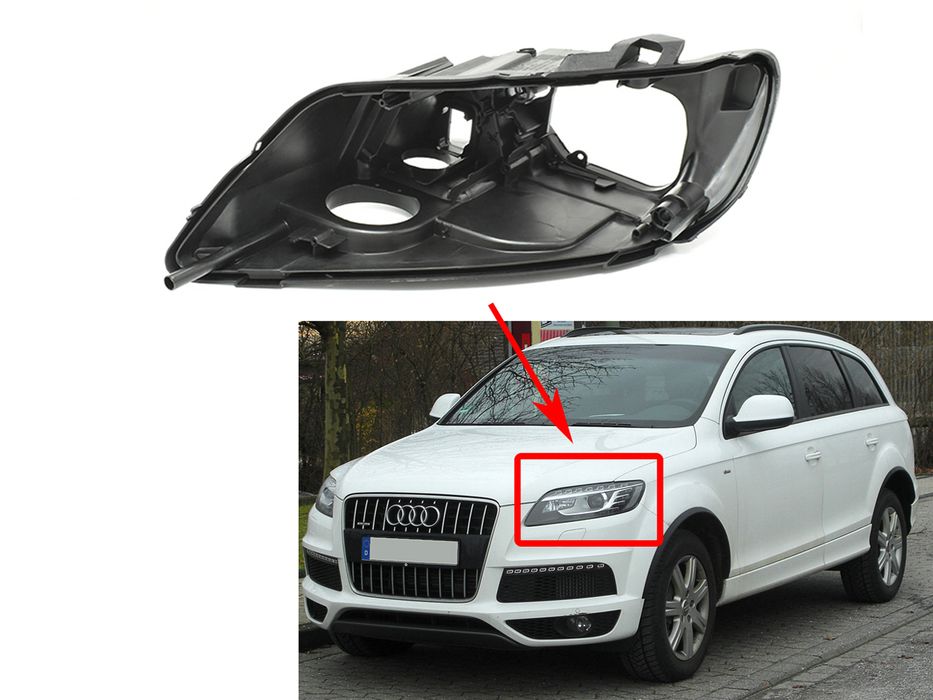 Основа (корпус) за фар на Audi Q7 4L Facelift без AFS