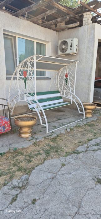 Садовые качели, белые