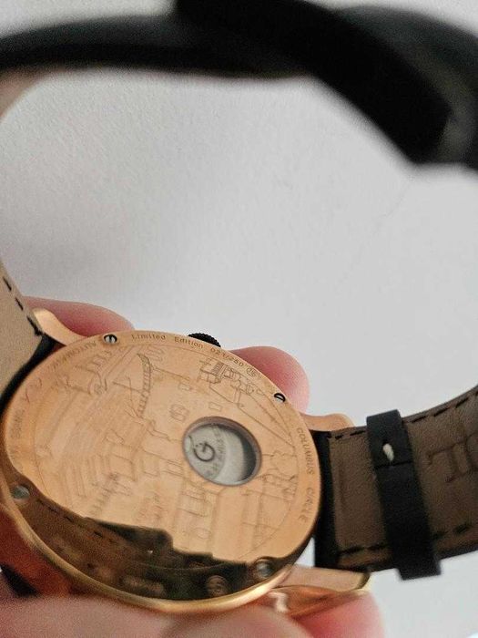 Позлатен швейцарски мъжки автоматичен GEVRIL COLUMBUS Limited Edition.