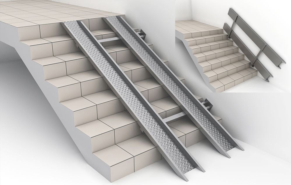 Пандус, поворотное зеркало для инвалидов