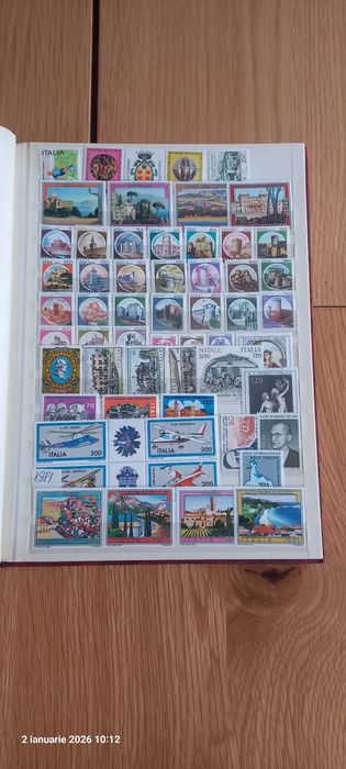 Colecție timbre Italia 1973–1991 – clasor complet – lot integral