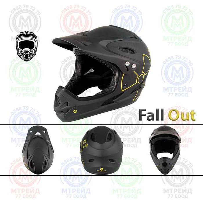 Кросова каска M-WAVE, Full Face, EN, 870г, Размер: M/L - Вело, Скутер