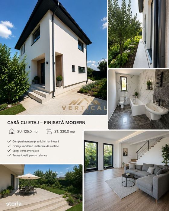 Casă Individuală P+1 | 125 mp Utili | Teren 330 mp | Design Modern