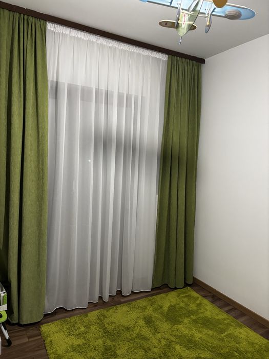 Set 2 draperii verzi, H: 260 cm