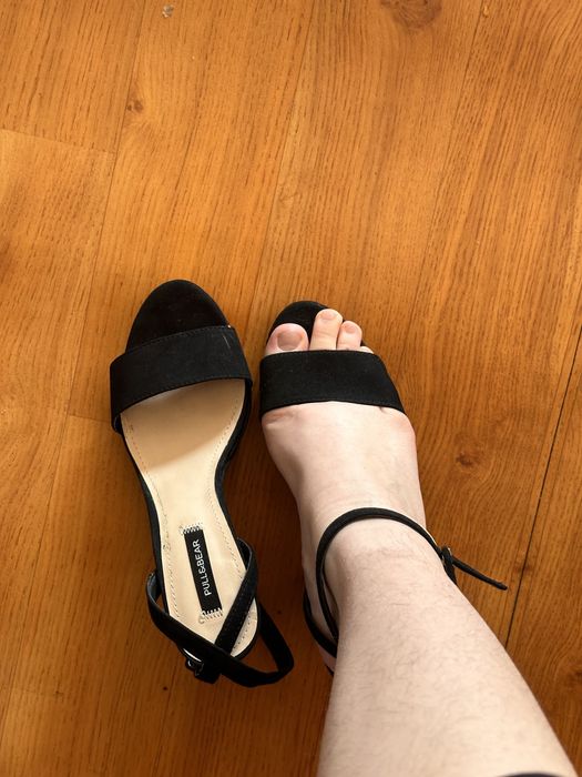 Черные босоножки Pull&Bear / Туфли с открытым носком