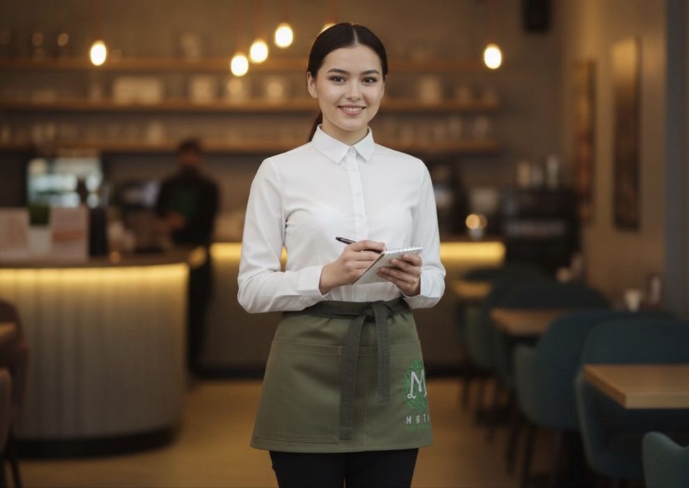 Фартуки с логотипом.