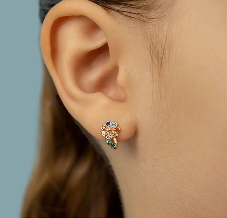 Детский комплект сережки кольцо