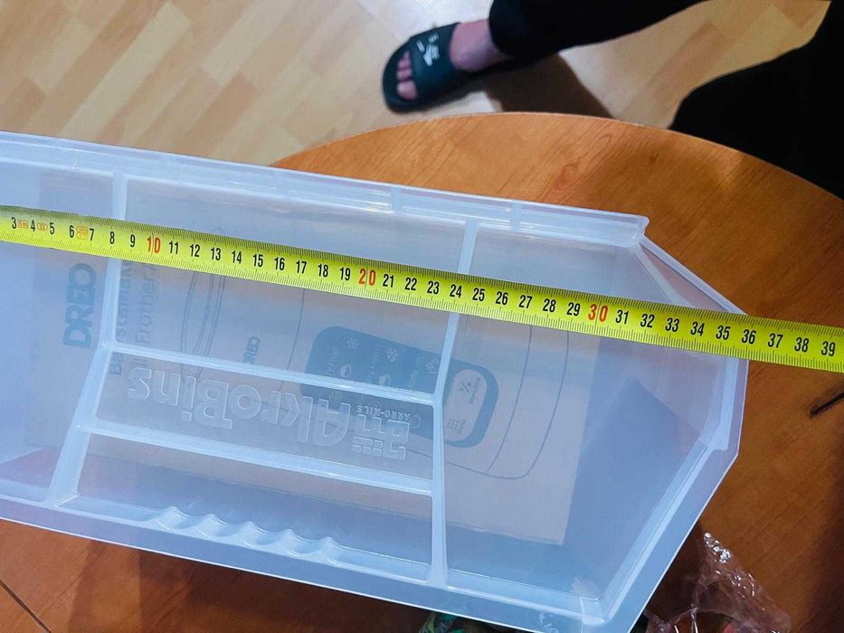 Set Cutii plastic depozitare scule AkroBin, 36x20x17 cm, set 12 buc