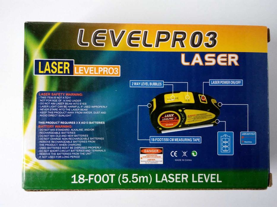 рулетка 3 в 1 (рулетка,уровень двойной и лазерный уровень)