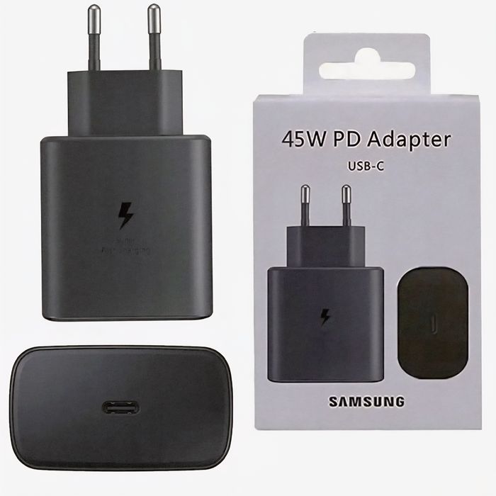 Incarcator original 45W Samsung S25 Ultra,cu doua cabluri incarcare de 1,98m.Husa cadou!