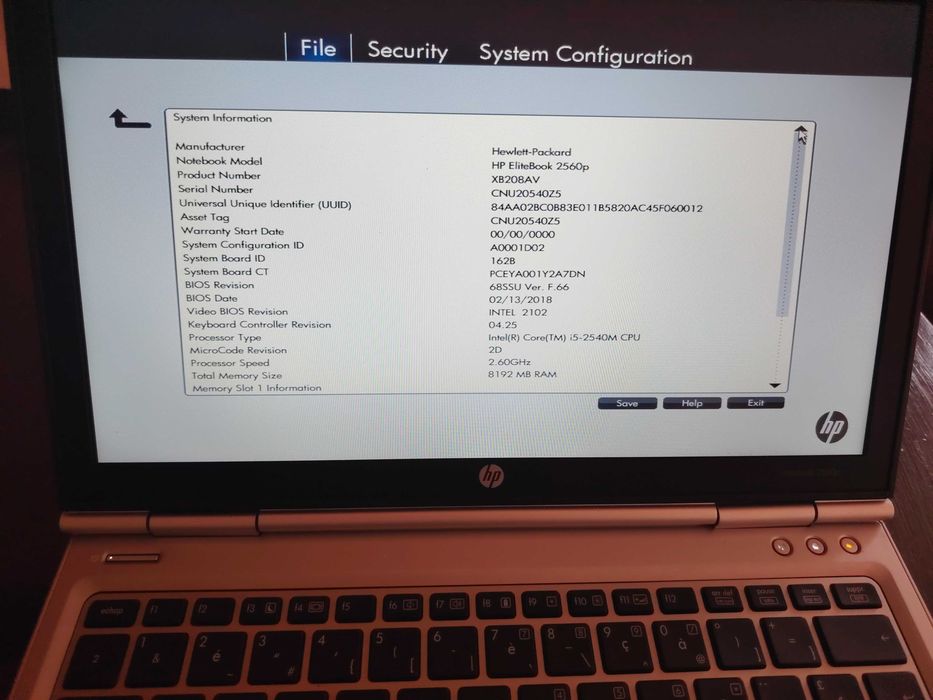 HP Elitebook 2560P