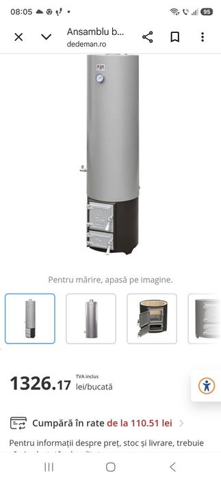 Boiler cu soba pe lemne