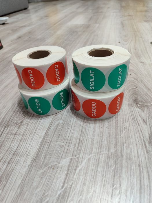 4 Role de cate 1000 buc. stickere CADOU și SIGILAT