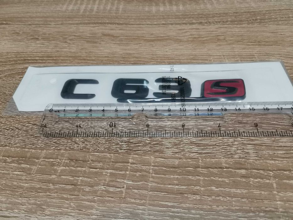Надпис Mercedes Benz C63S черно с червено