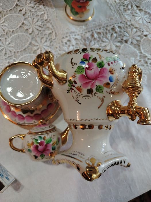 Фарфоровые самовары Гжель, СССР.
