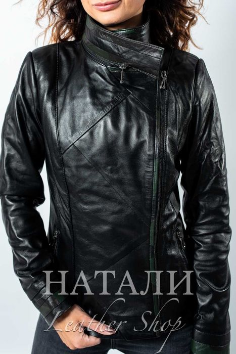 Дамско кожено яке Анжела Black 3 в 1
