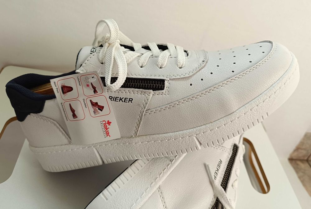 Pantofi sport casual 41 premium RIEKER NOI piele naturala moale