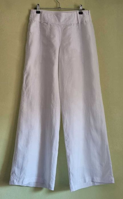 Pantaloni Marc Aurel, alb imaculat, wide leg, in 100%, marimea 34 DE (S)