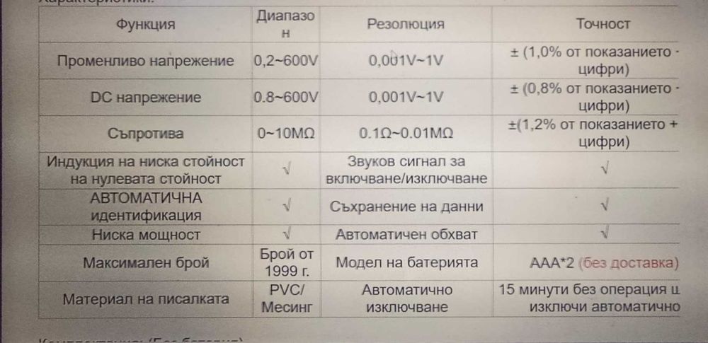 ANENG  Интелигентен мултицет Цифров AC/DC волтметър Измервателен омер NCV Измервателен мини инструмент .