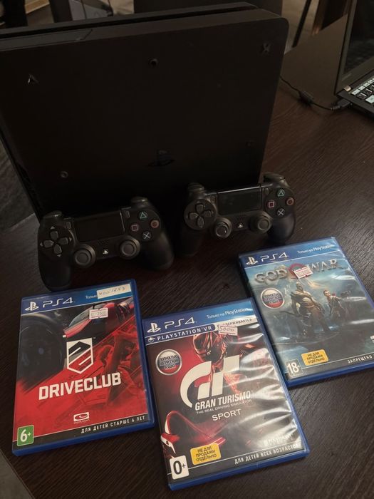 Playstation 4 Slim 3 диски 2 джойстик плейстейшен 4 слим пс4 ps4