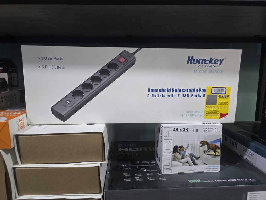 Сетевой фильтр пилот Huntkey 5 розеток 2шт USB