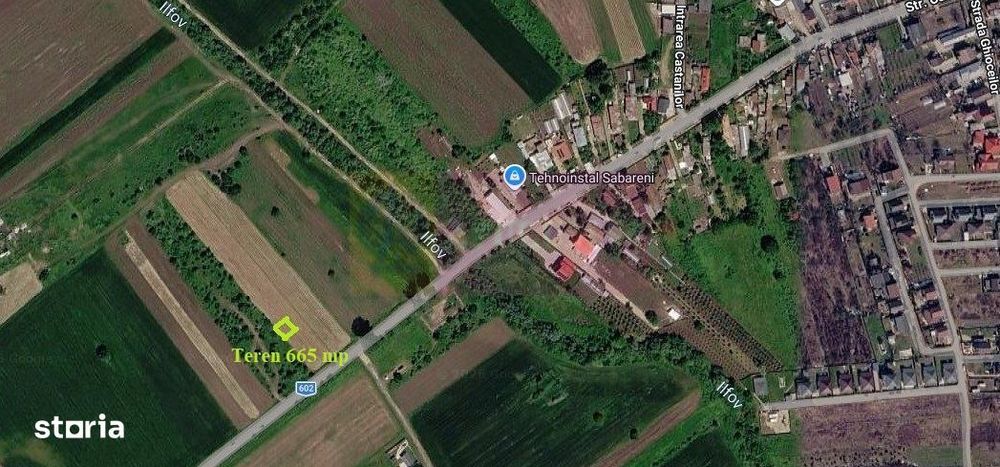 Săbăreni, teren intravilan 665 mp, aproape de DJ 602
