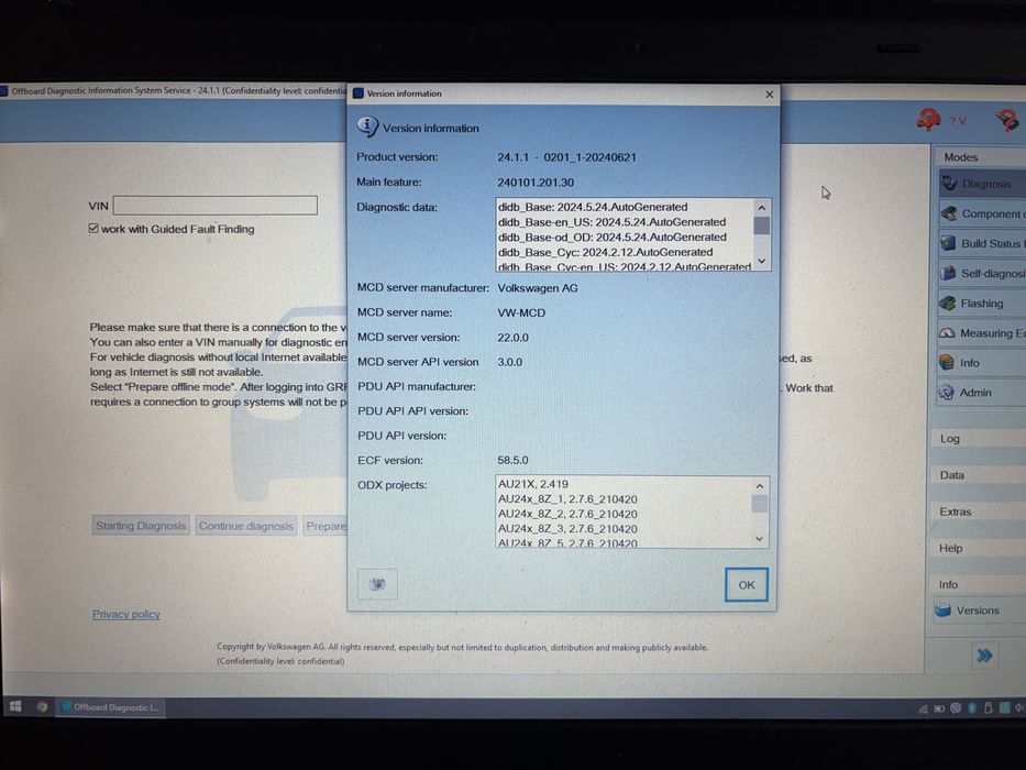 VAS6154 WiFi диагностичен интерфейс VW Audi Skoda + ODIS 24 ENG 18