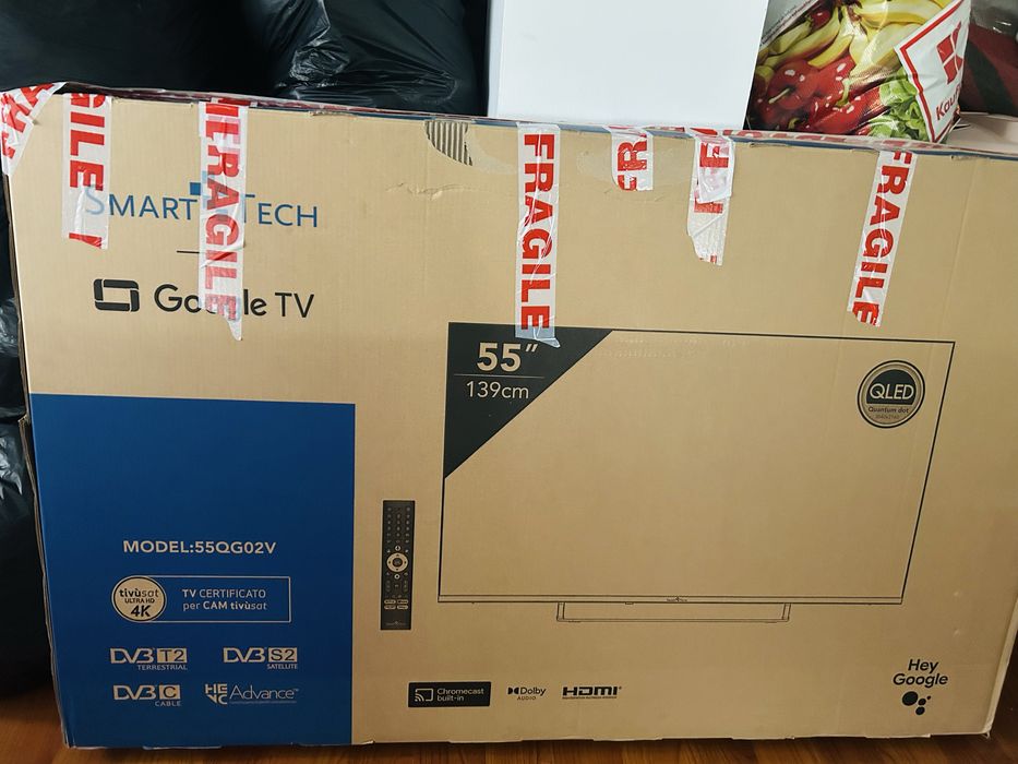 Televizor SmartTech QLED 55QG02V, 139 cm, Google TV, 4K Ultra HD, Clasa E (Model 2024)