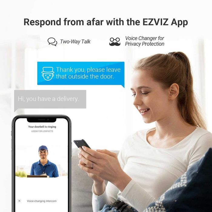 EZVIZ EP7 2K Соларен Видео Звънец с 7" Тъч Монитор