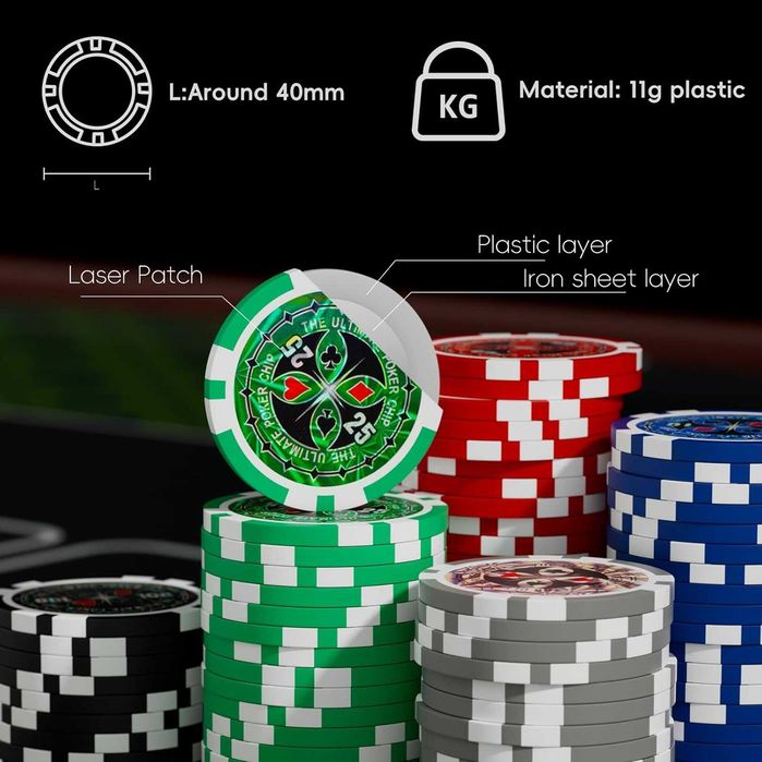 Set de Poker profi cu 500 de jetoane in servieta din aluminiu zaruri