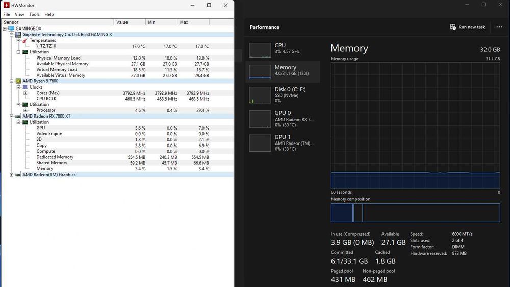 Геймърски компютър Ryzen 5 7600 / RX 7800 XT 16GB / 32GB DDR5