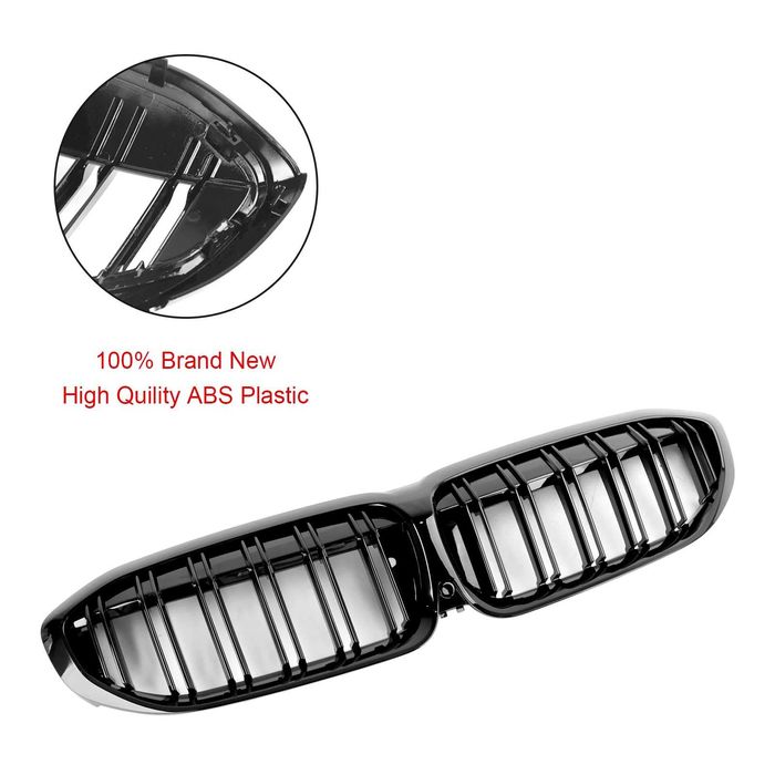 Grile Duble Bmw M Style Seria 3 G20 G21 2019-2022 Negru Lucios