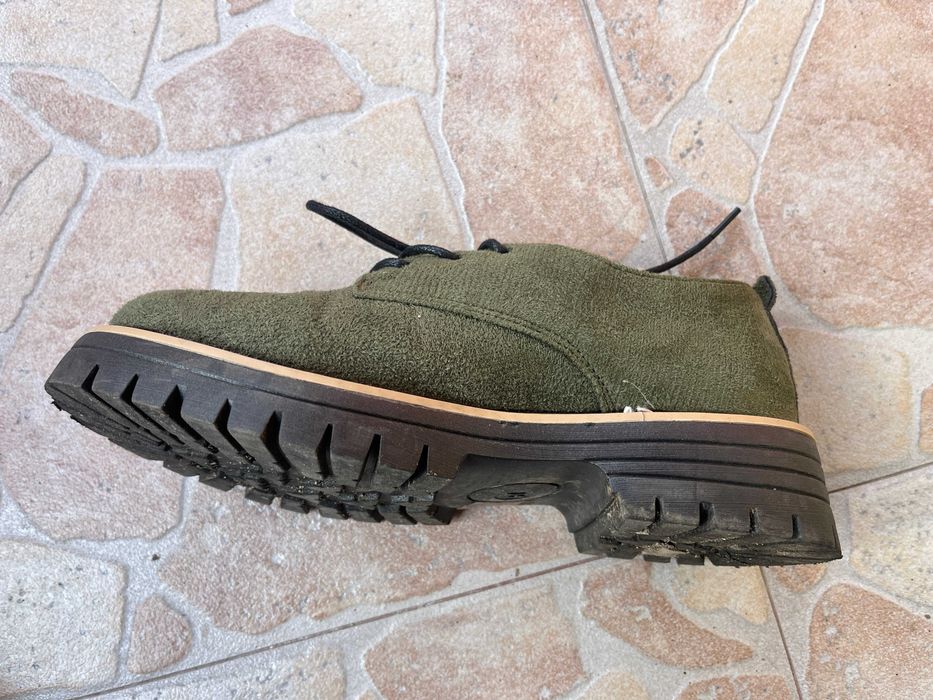 Дамски зелени обувки от велур – ежедневни обувки с връзки, размер 37